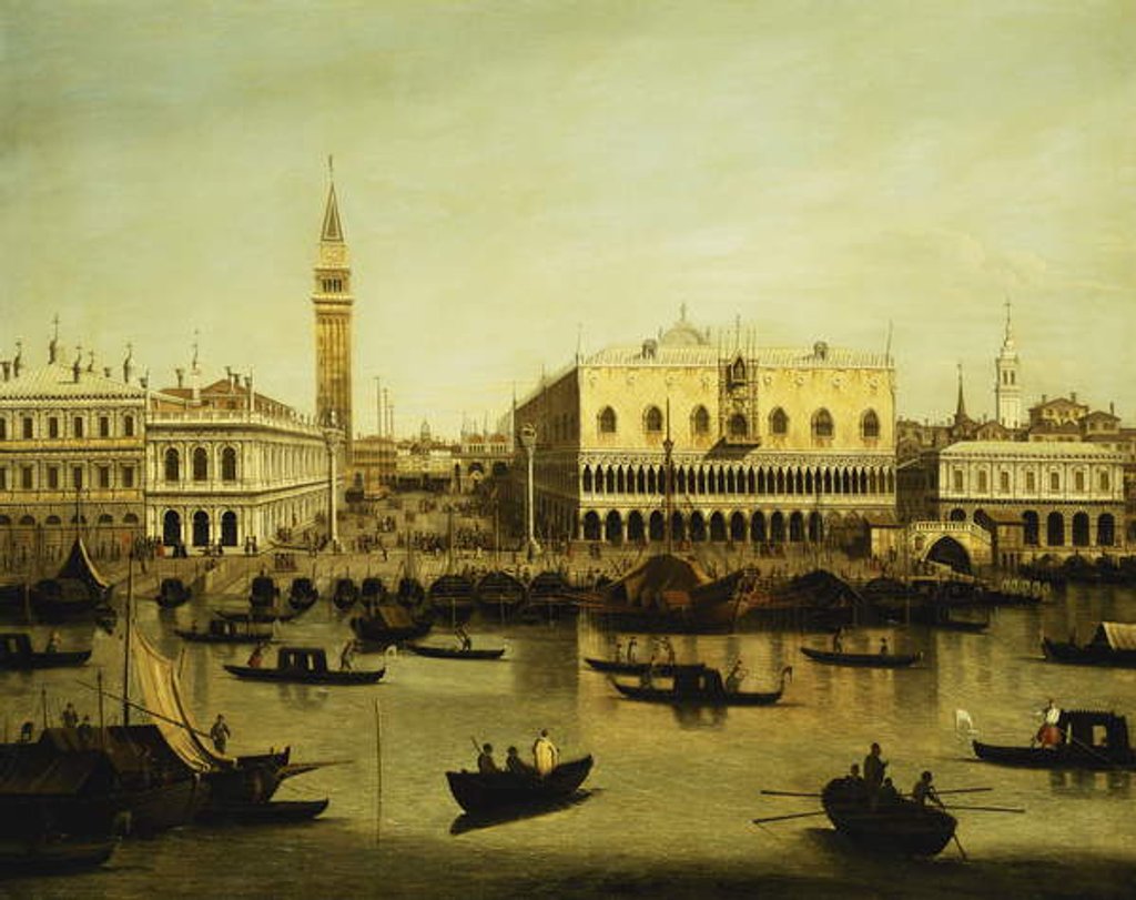 Detail of A View of the Molo from the Bacino di San Marco, Venice by Canaletto