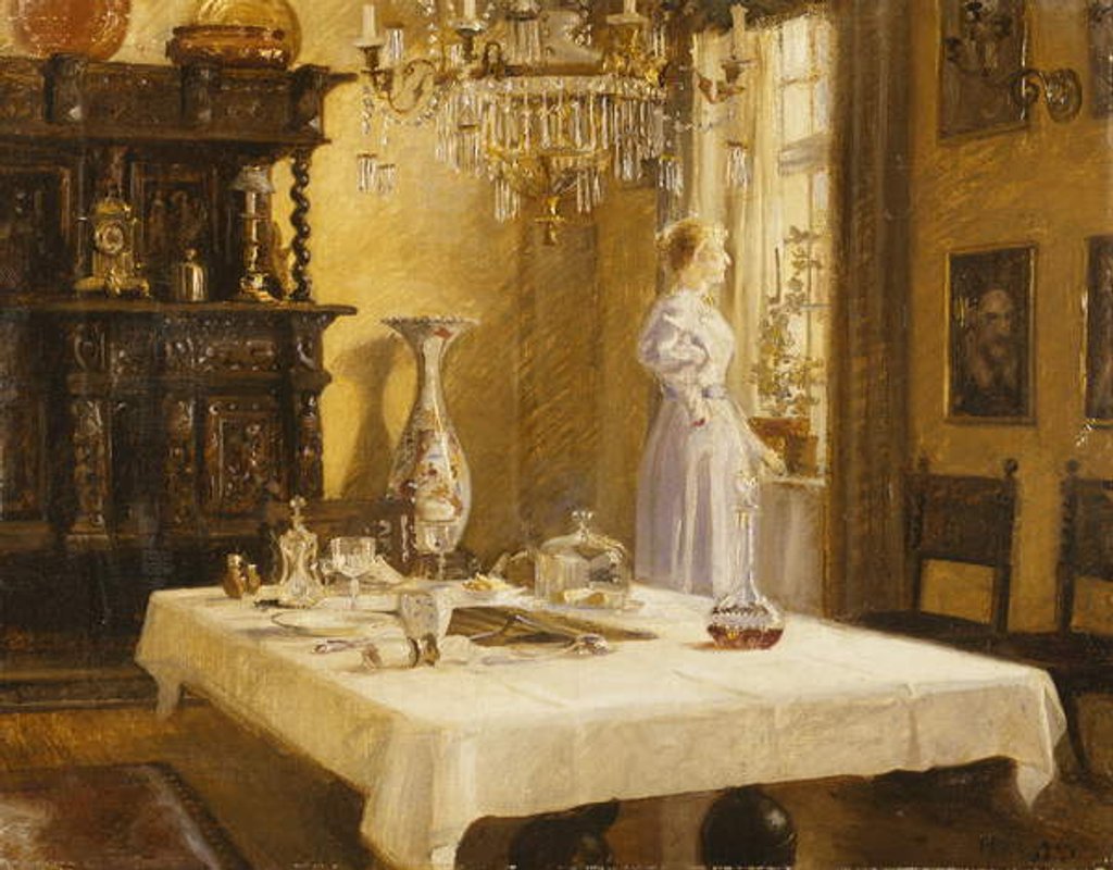 Detail of The Late Arrival, 1894 by Hans Nikolaj Hansen