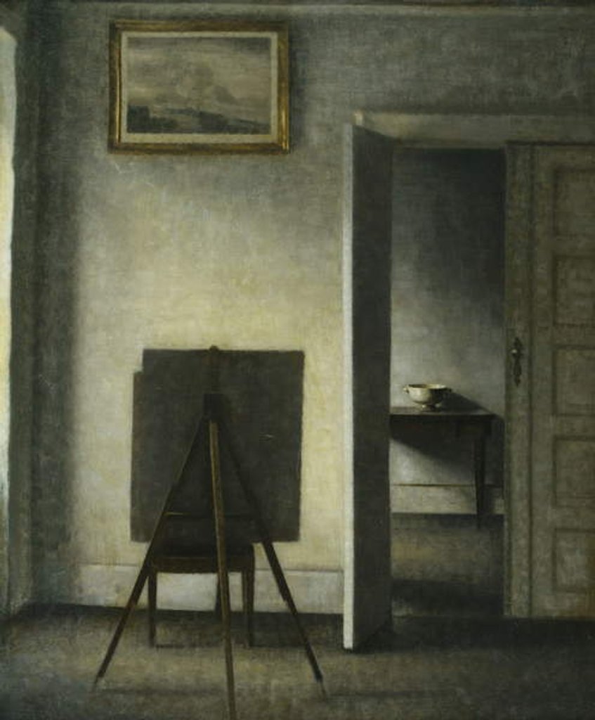 Detail of An Interior with the Artist's Easel by Vilhelm Hammershoi