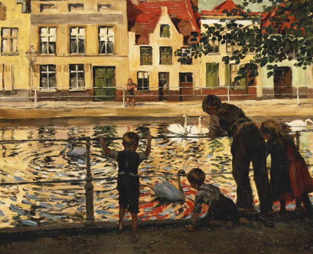 Detail of Feeding the Swans by Paul Graf