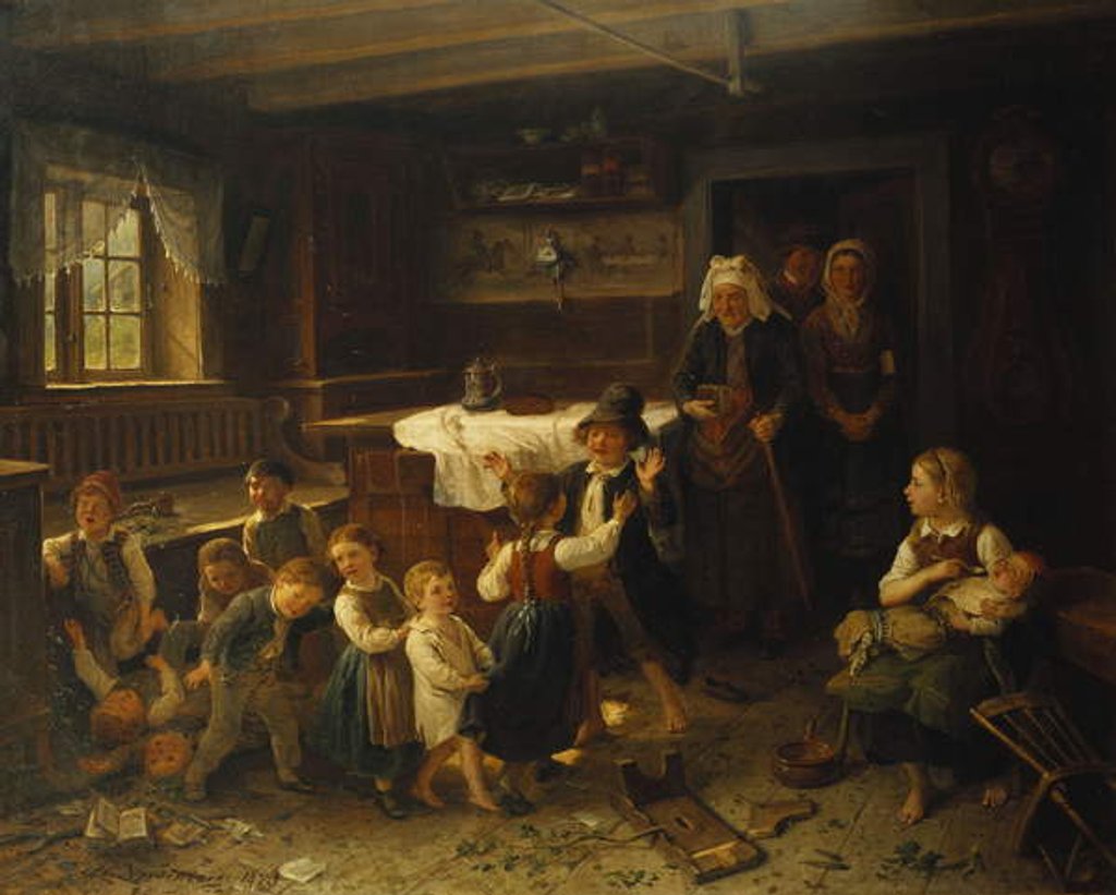 Detail of Children Playing in an Interior, 1873 by Bengt Nordenberg