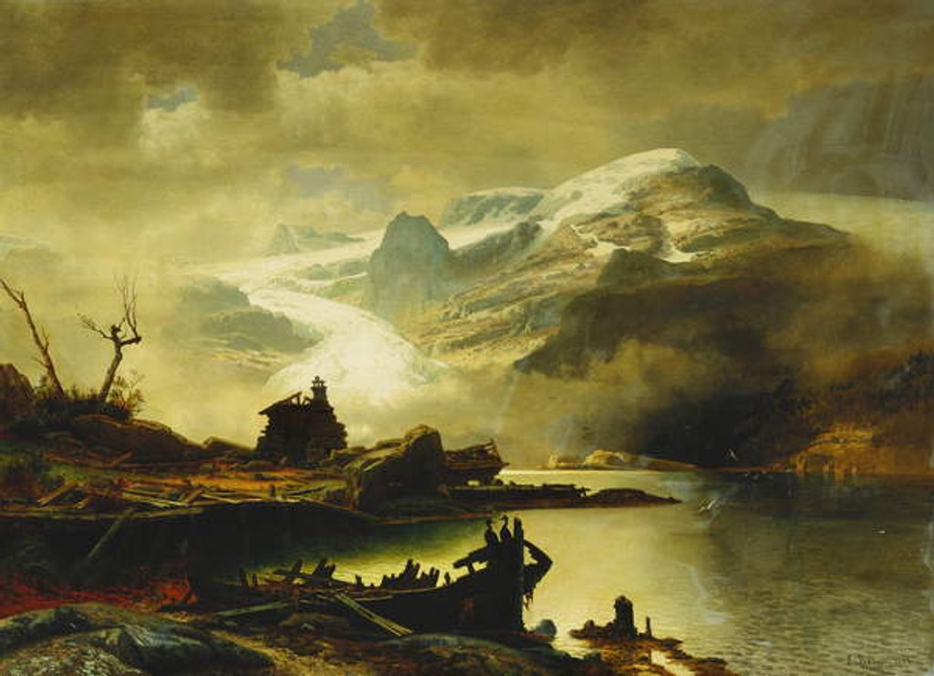 Detail of The Bondhus Glacier in Sunnhordland, 1878 by Erik Bodom