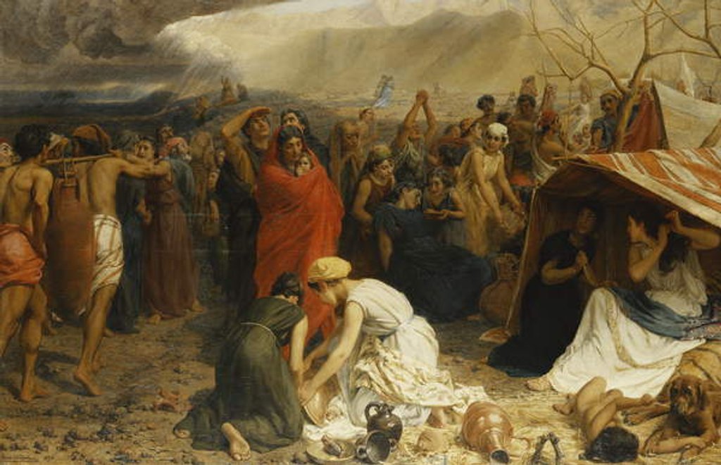 Refugees from Pompeii, AD 79, 1873 by Francis William Topham