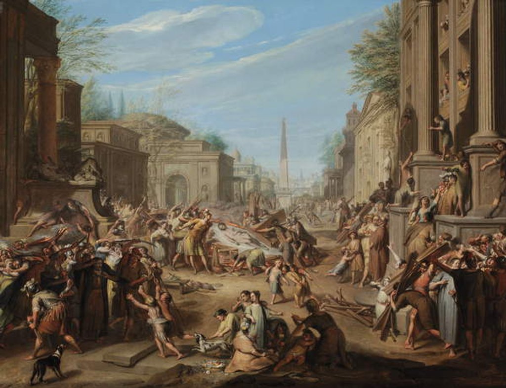 Detail of The Turmoils in Rome after the Death of Caesar by Jacques Ignatius de Roore