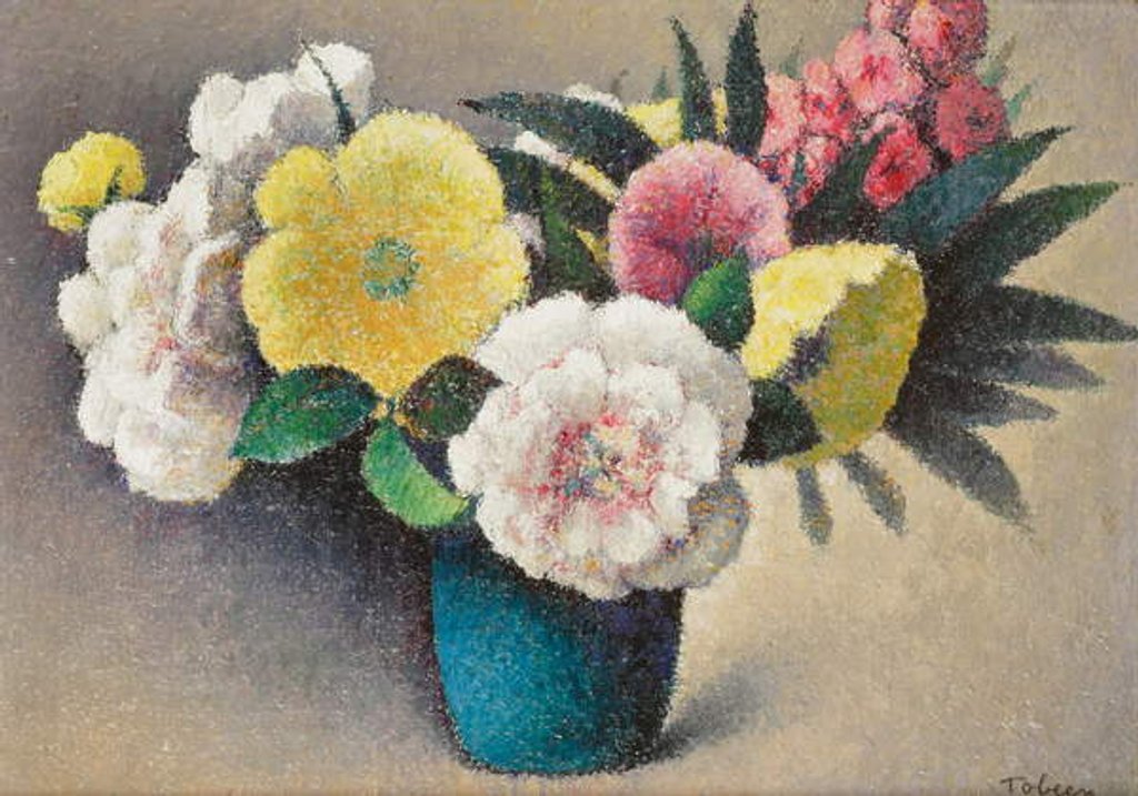 Detail of Still Life with Flowers by Felix Elie Tobeen