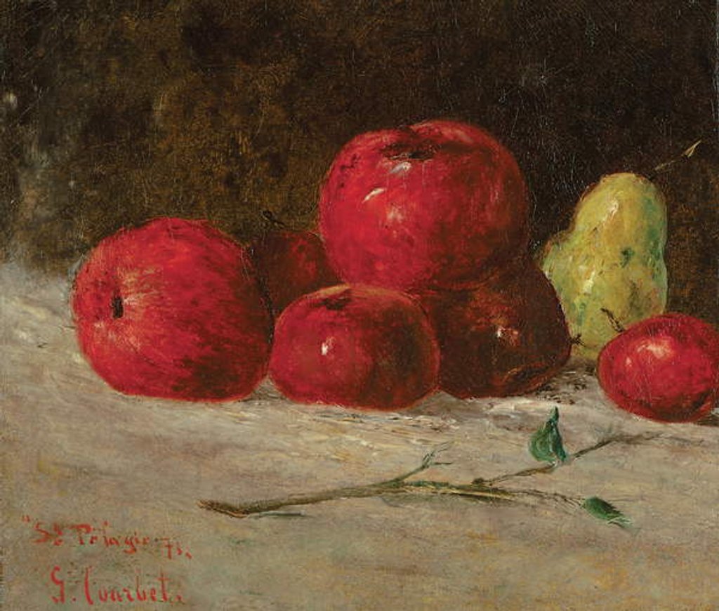 Detail of Still life, apples and pears, 1871 by Gustave Courbet