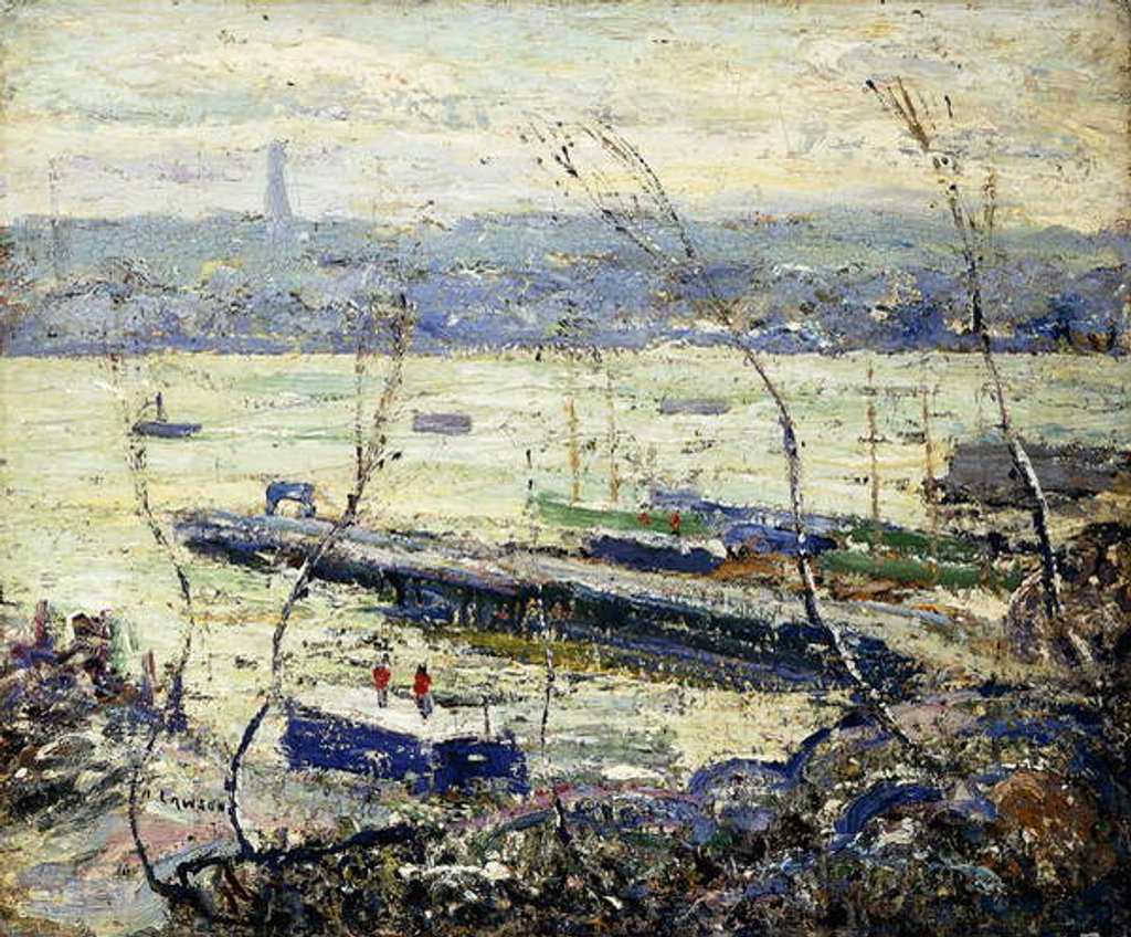 Detail of On the Hudson, by Ernest Lawson