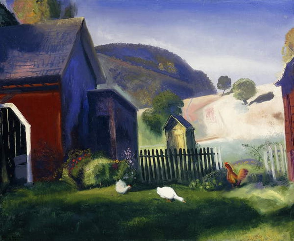 Barnyard and Chickens, 1924 by George Wesley Bellows