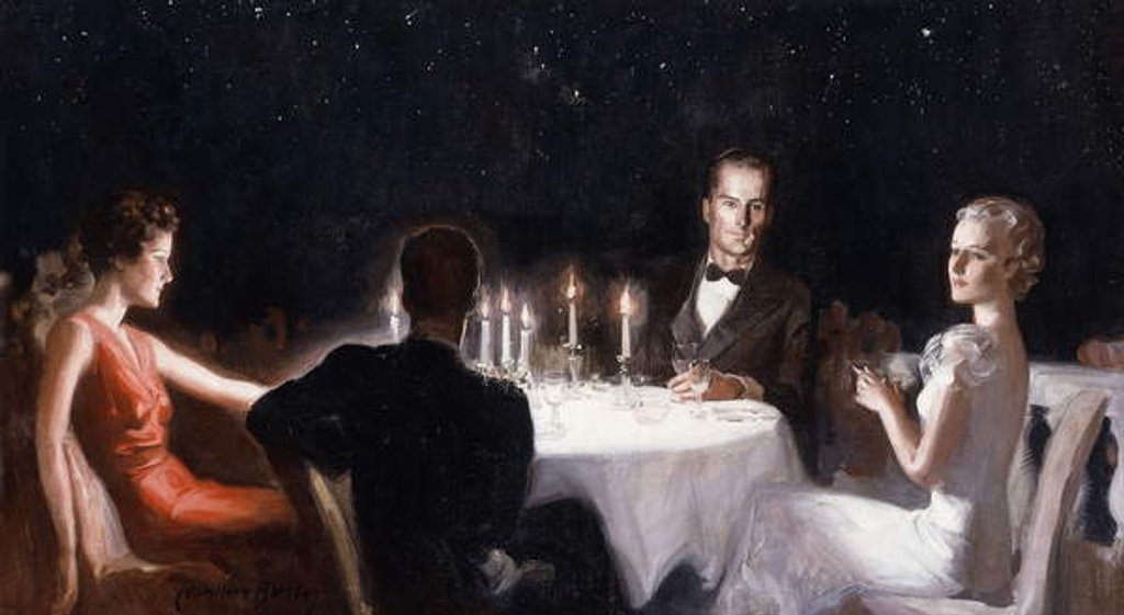 Detail of Dinner Under the Stars by McClelland Barclay