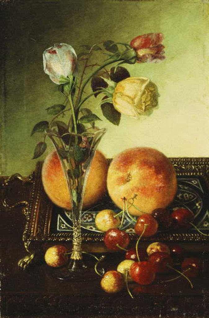 Detail of Roses, Peaches and Cherries, 1891 by Robert Spear Dunning
