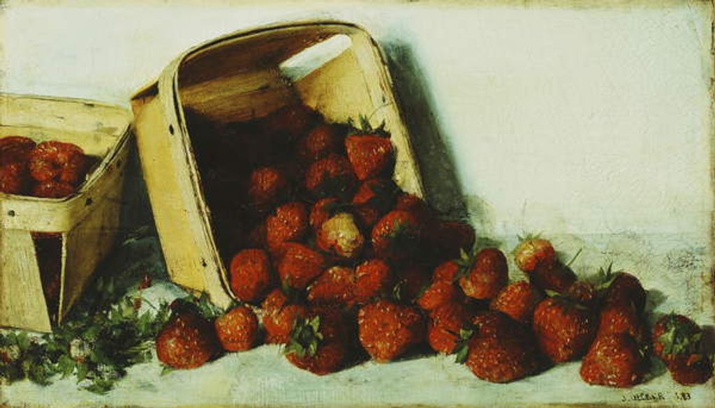 Detail of Basket of Strawberries, 1883 by Joseph Decker