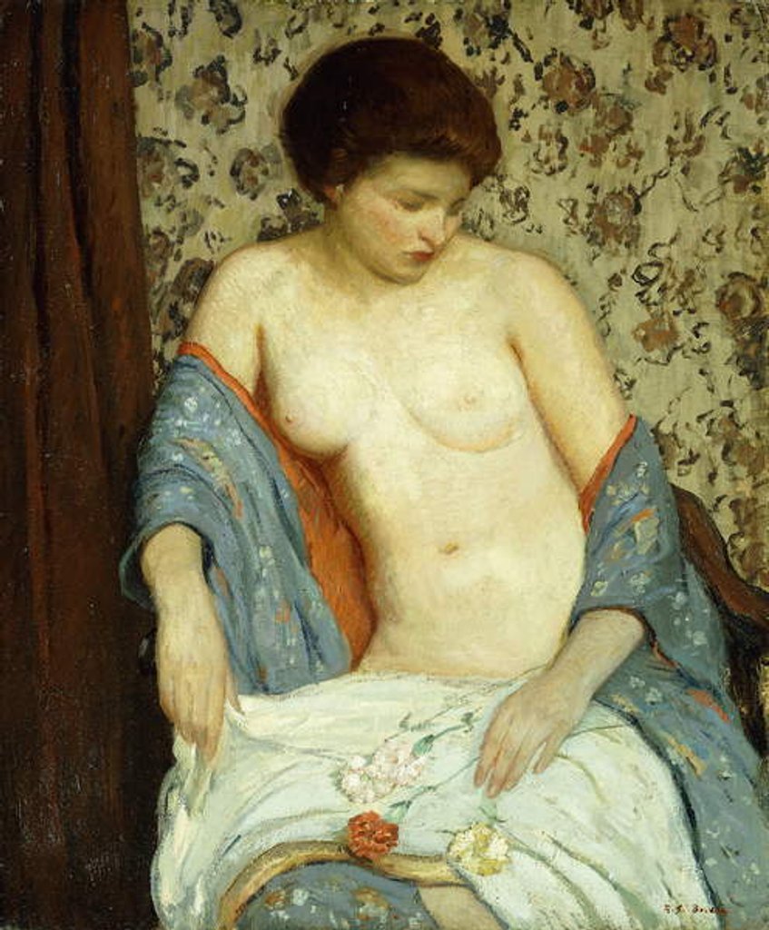 Detail of Nude with Blue Kimono by Rae Sloan Bredin