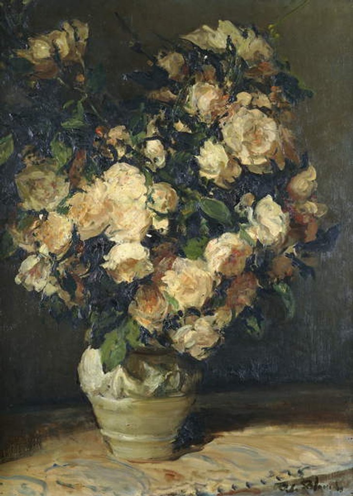 Detail of Roses in a Vase by Jacques-Emile Blanche