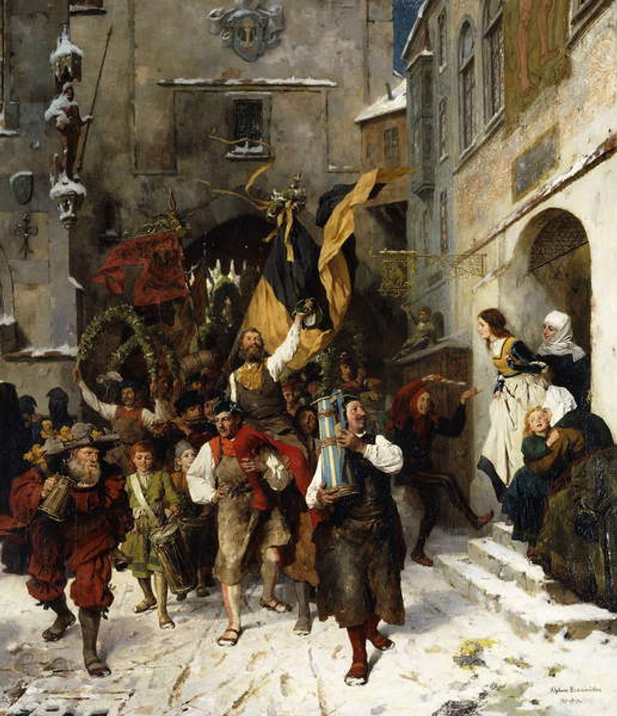 Detail of The First Coopers Dance; Der erste Schafflertanz by Alphonse Bodenmuller