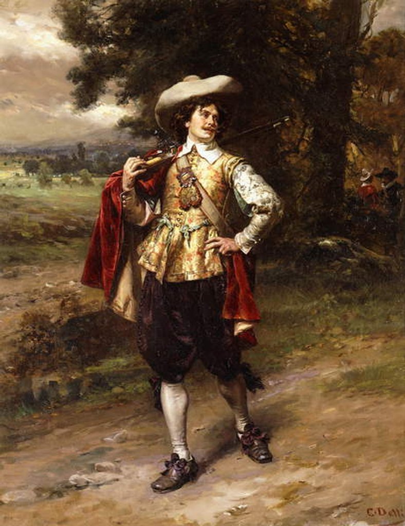 Detail of A Cavalier by Cesare-Auguste Detti