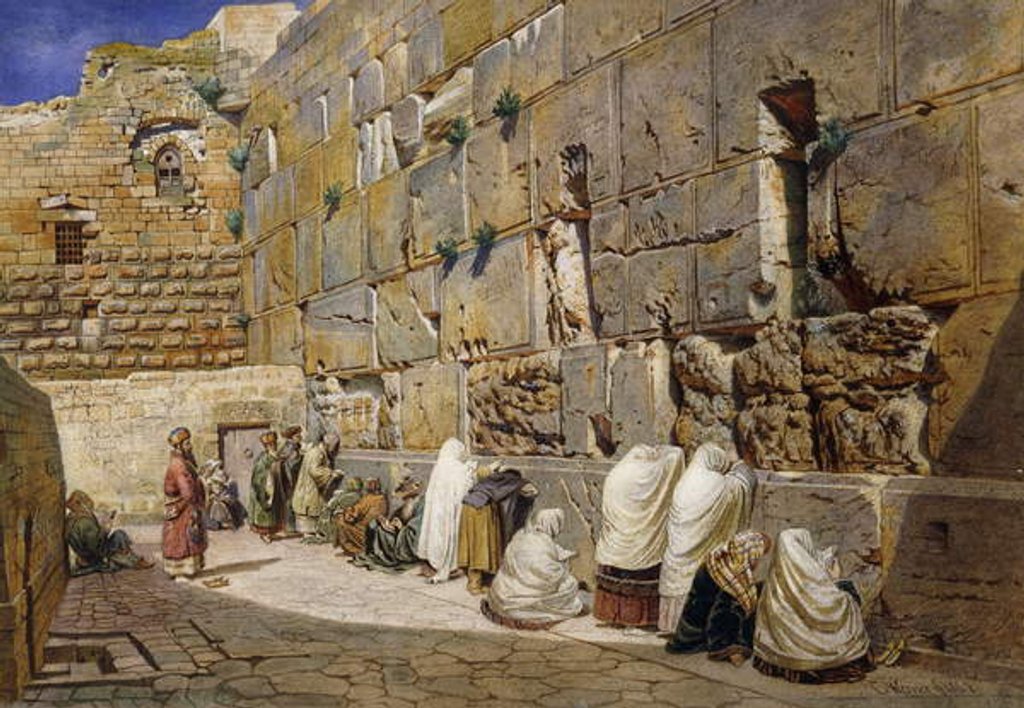 Detail of The Wailing Wall, Jerusalem, 1863 by Carl Friedrich Heinrich Werner