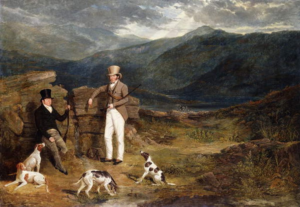 Detail of Two Gentlemen with Pointers on a Grouse Moor, 1824 by John Frederick Herring Snr