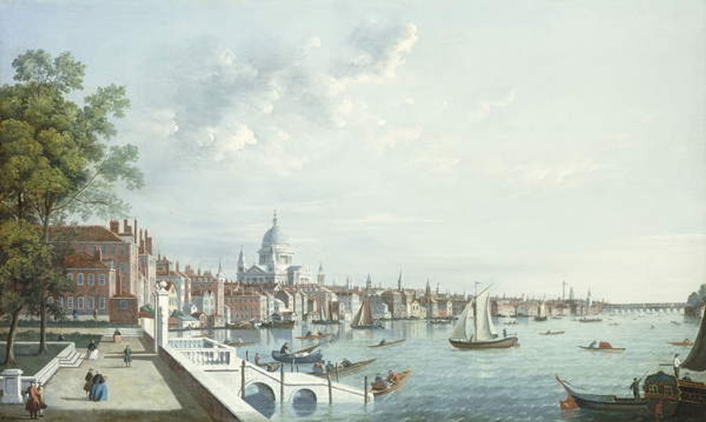Detail of The Thames from Somerset House, Looking Downstream by William James