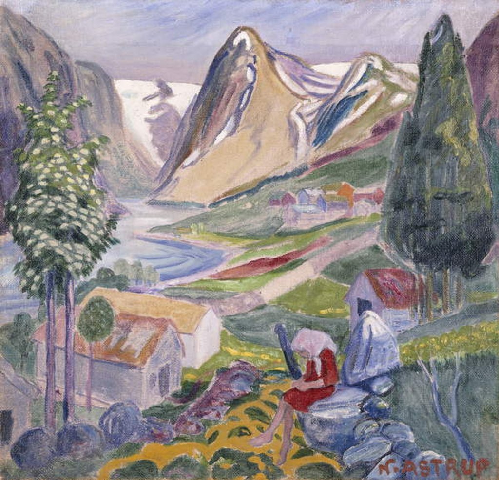 Detail of Kari at Sunde; Kari paa Sunde by Nikolai Astrup