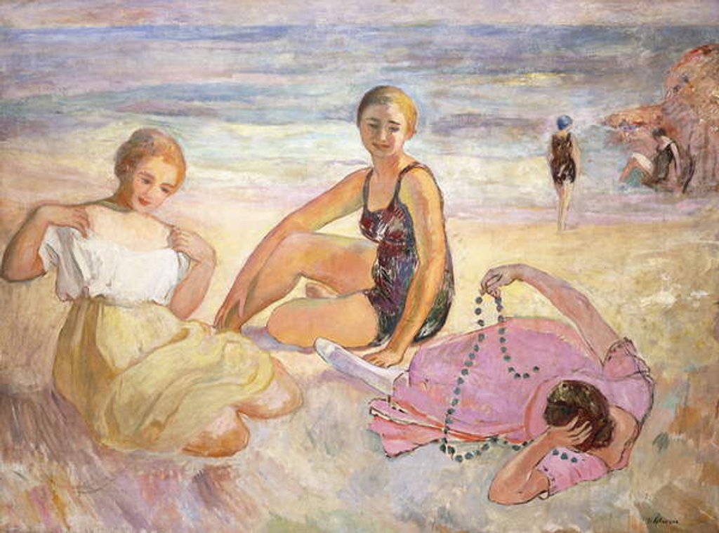 Detail of Three Women on the Beach; Trois Femmes a la Plage by Henri Lebasque