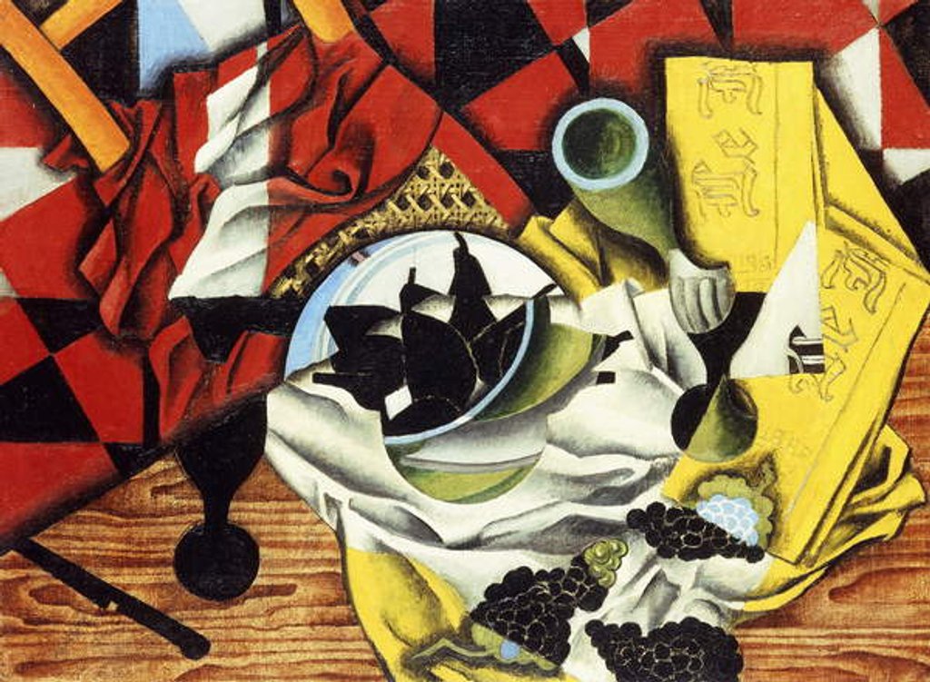 Detail of Pears and Grapes on a Table; Poires et Raisins sur une Table, 1913 by Juan Gris