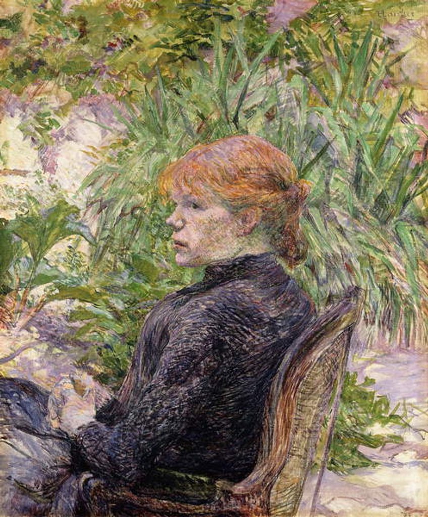 Redheaded Woman Sitting in the Garden of Mr, 1889 by Henri de Toulouse-Lautrec
