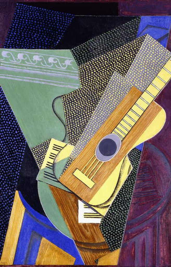 Detail of Guitar on a Table; Guitare sur une Table, 1916 by Juan Gris
