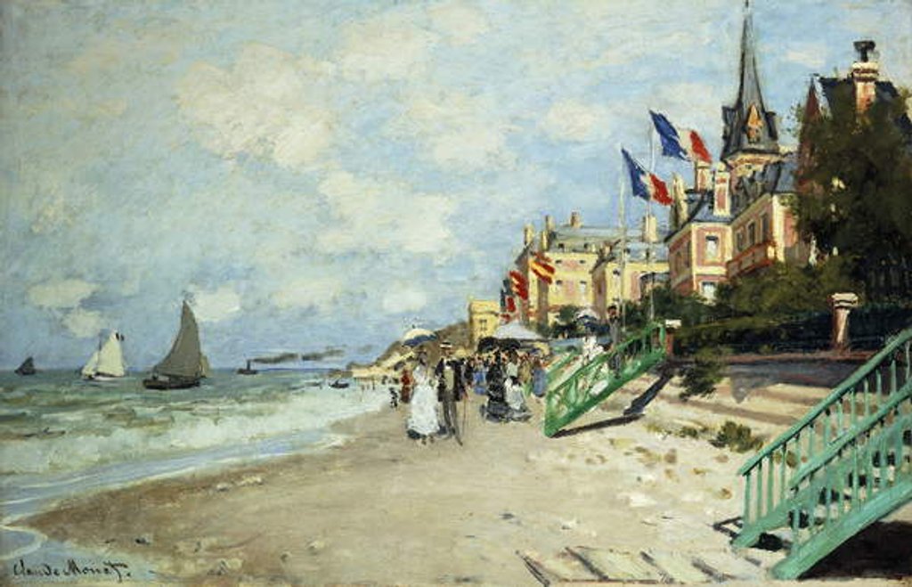 Detail of The Beach at Trouville; La Plage a Trouville, 1870 by Claude Monet