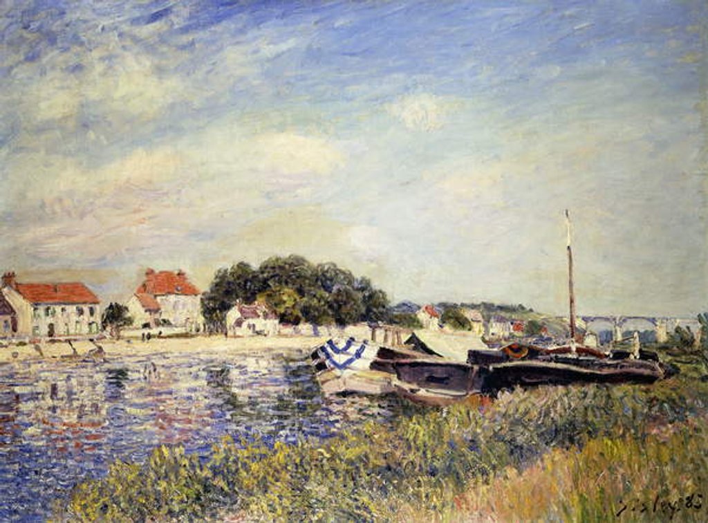 Detail of Banks of the Loing at Saint-Mammes; Bords du Loing a Saint-Mammes, 1885 by Alfred Sisley