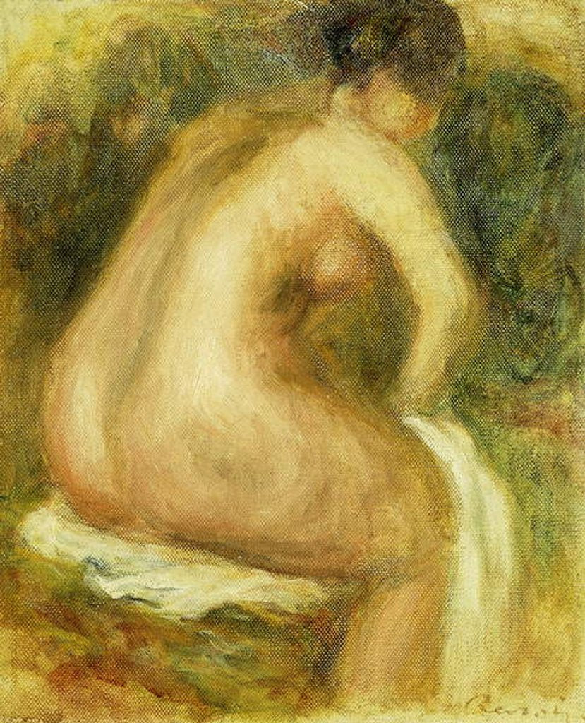 Detail of Nude Woman Bathing; Femme Nue Assise, 1910 by Pierre Auguste Renoir