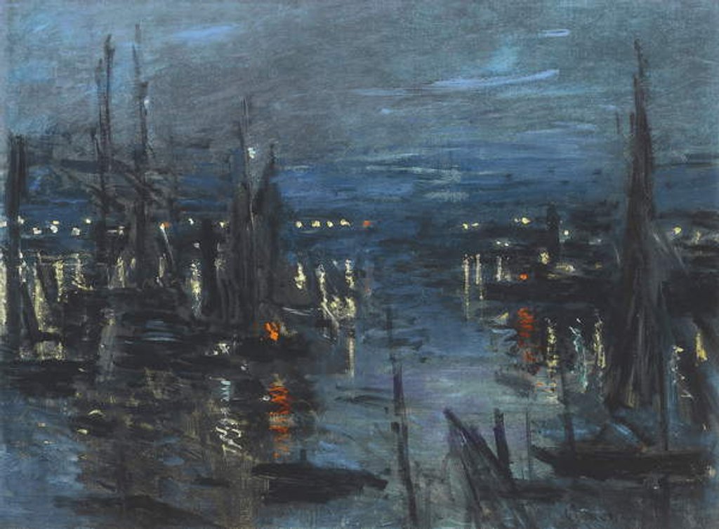 Detail of The Port of Le Havre, Night Effect, 1873 by Claude Monet