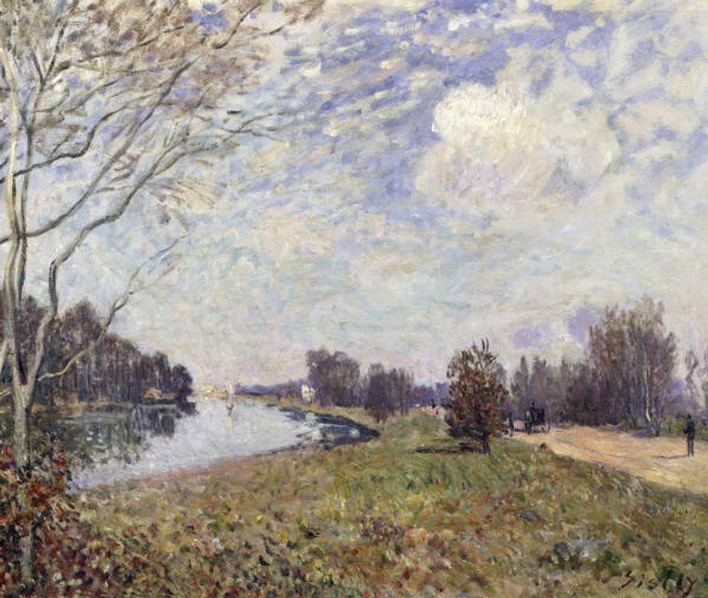 Detail of The Thames at Hampton Court, East Molesey; La Tamise a Hampton Court, East Molesy, 1874 by Alfred Sisley