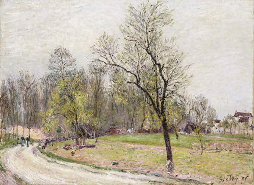 Detail of The Edge of the Forest in Spring, in Evening; La Lisiere de la Foret au Printemps, le Soir, 1886 by Alfred Sisley