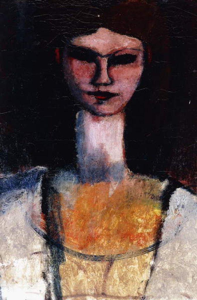 Detail of Bust of a Young Woman by Amedeo Modigliani