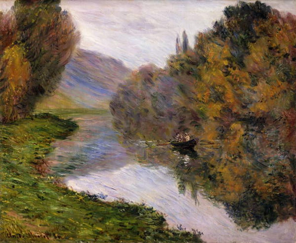 Detail of Boat on the Seine near Jeufosse by Claude Monet