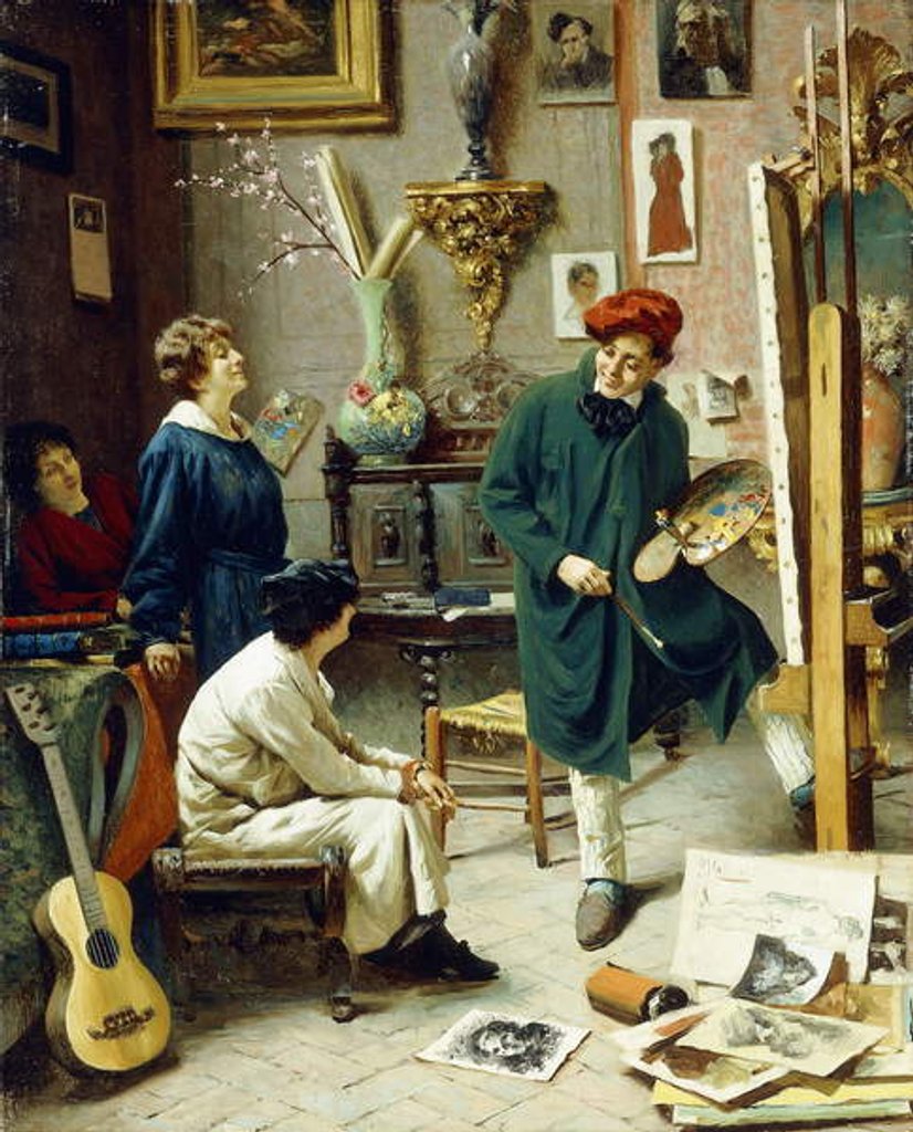 Detail of The Artist's Studio by Pompeo Massani