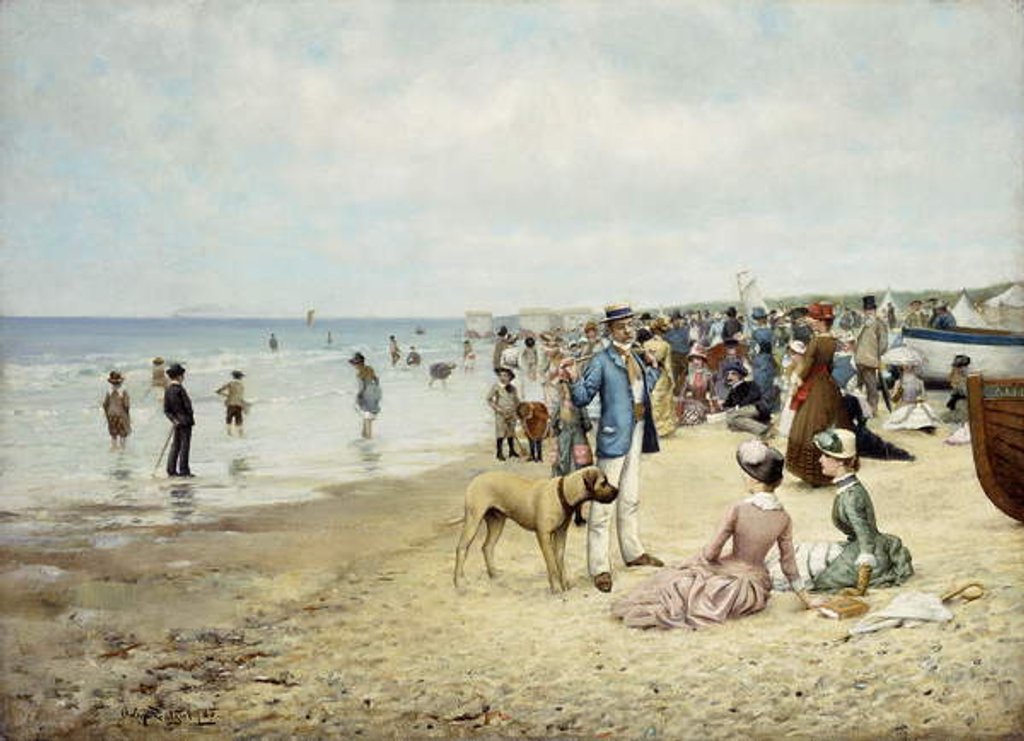Detail of A Day at the Beach, 1885 by Owen Dalziel