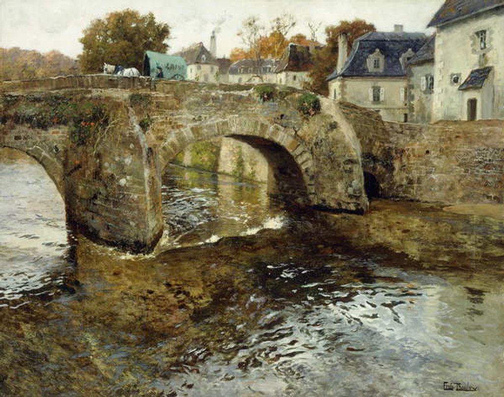 Detail of The Old Stone Bridge by Fritz Thaulow