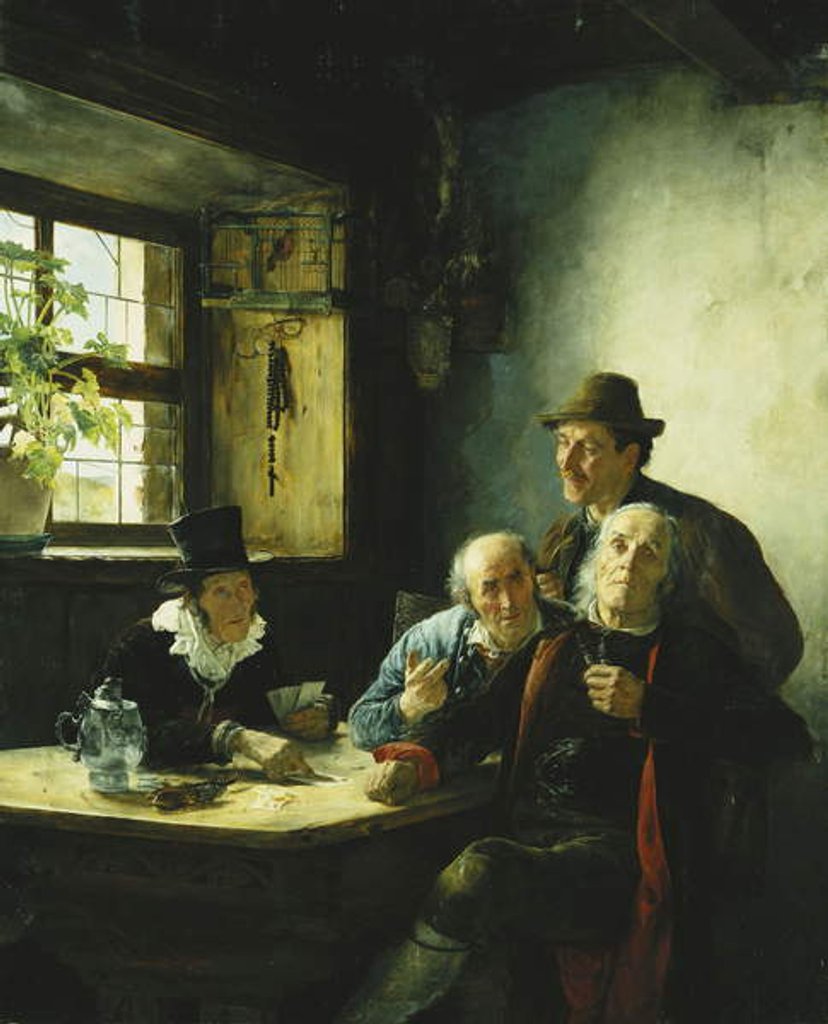 Detail of A Game of Cards by Alfons Spring