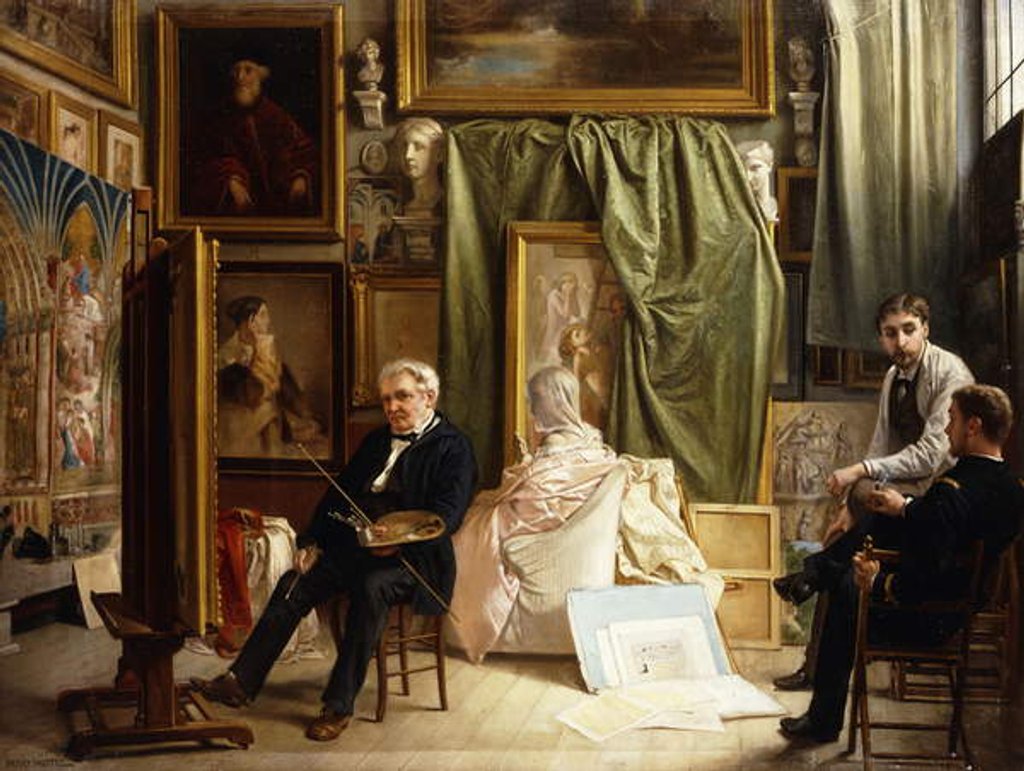 Detail of The Artist's Studio by Victor Mottez