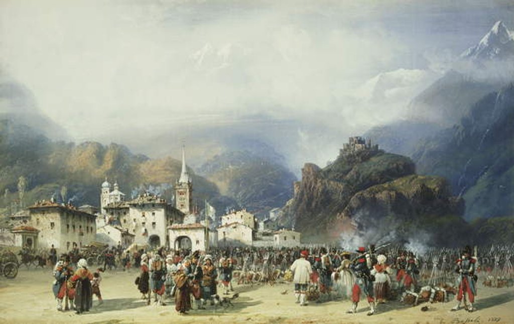 Detail of The War in Italy: Susa, Mont Cenis, Bivouac with French Troops, 1859 by Carlo Bossoli
