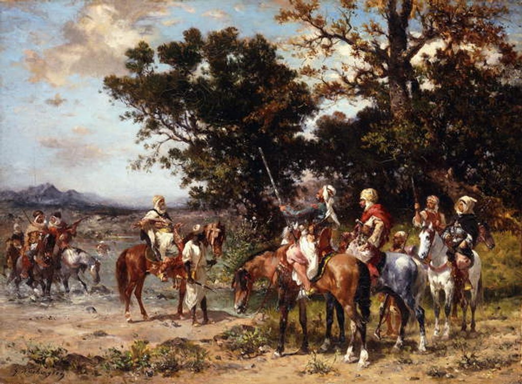Detail of The Start for the Hunt by Georges Washington