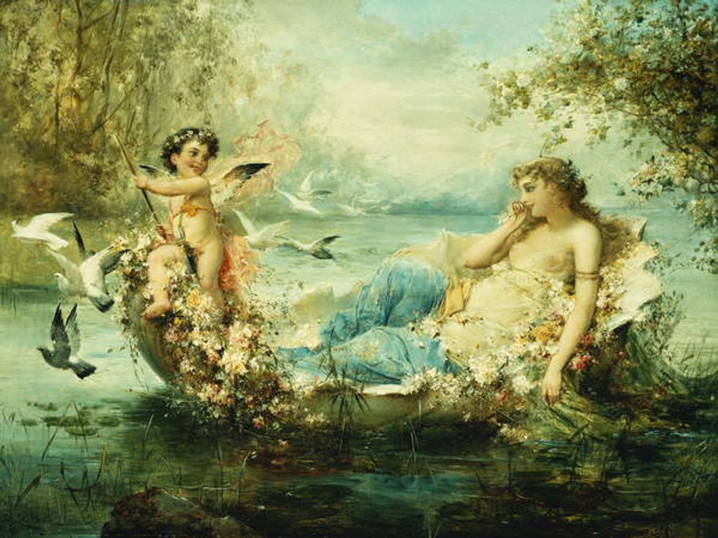Detail of Venus and Cupid by Hans Zatzka