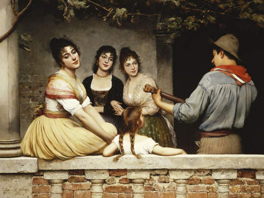 Detail of On the Balcony, 1893 by Eugen von Blaas