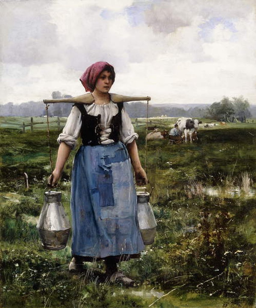 Detail of The Milkmaid by Julien Dupre
