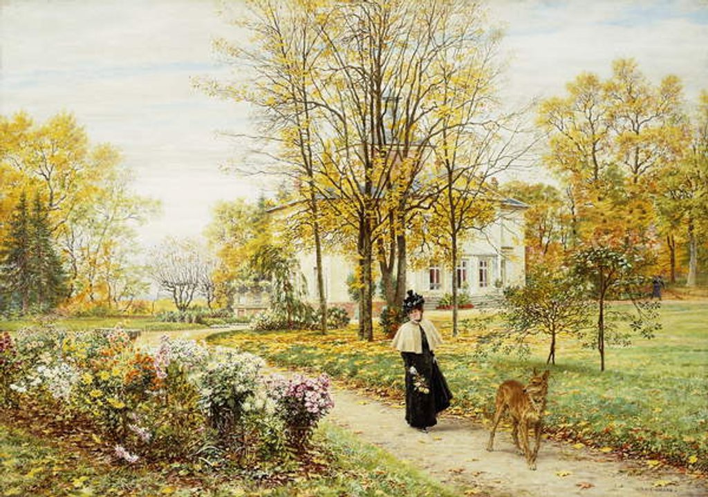 Detail of Promenade on an Autumn Day by Marie Francois Firmin-Girard