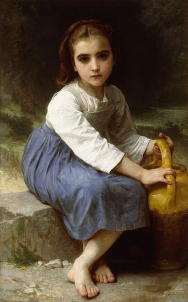 Detail of Young Girl with a Pitcher; Jeune Fille a la Cruche, 1885 by William-Adolphe Bouguereau