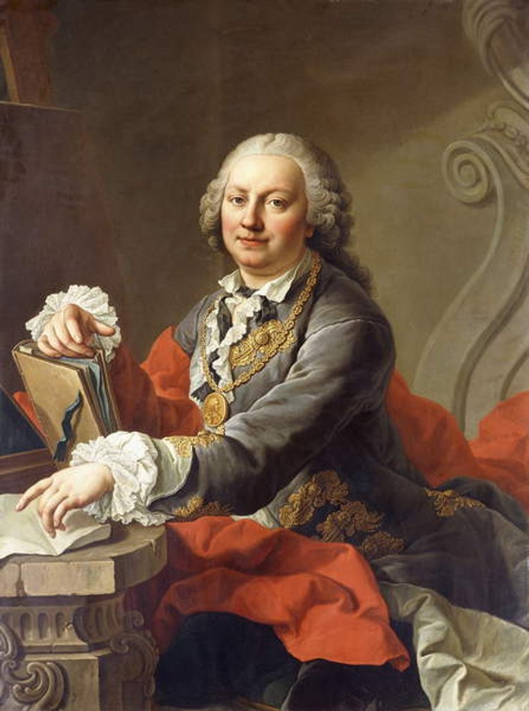 Detail of Portrait of the Artist, half-length, seated before a Stone Ledge by Martin van Mytens