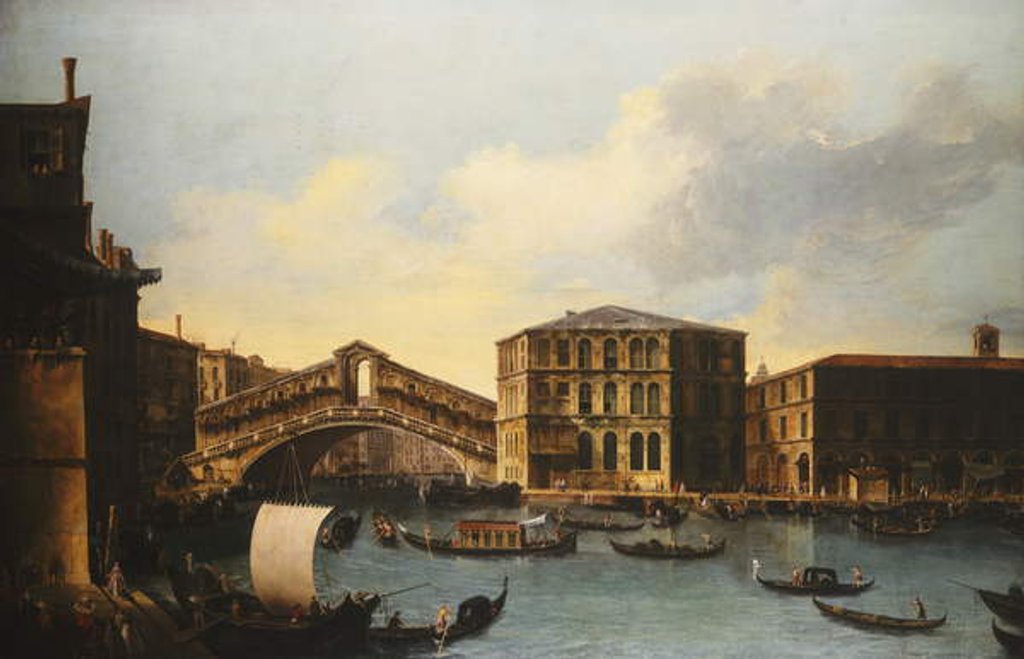 Detail of The Rialto Bridge, venice by Venetian School