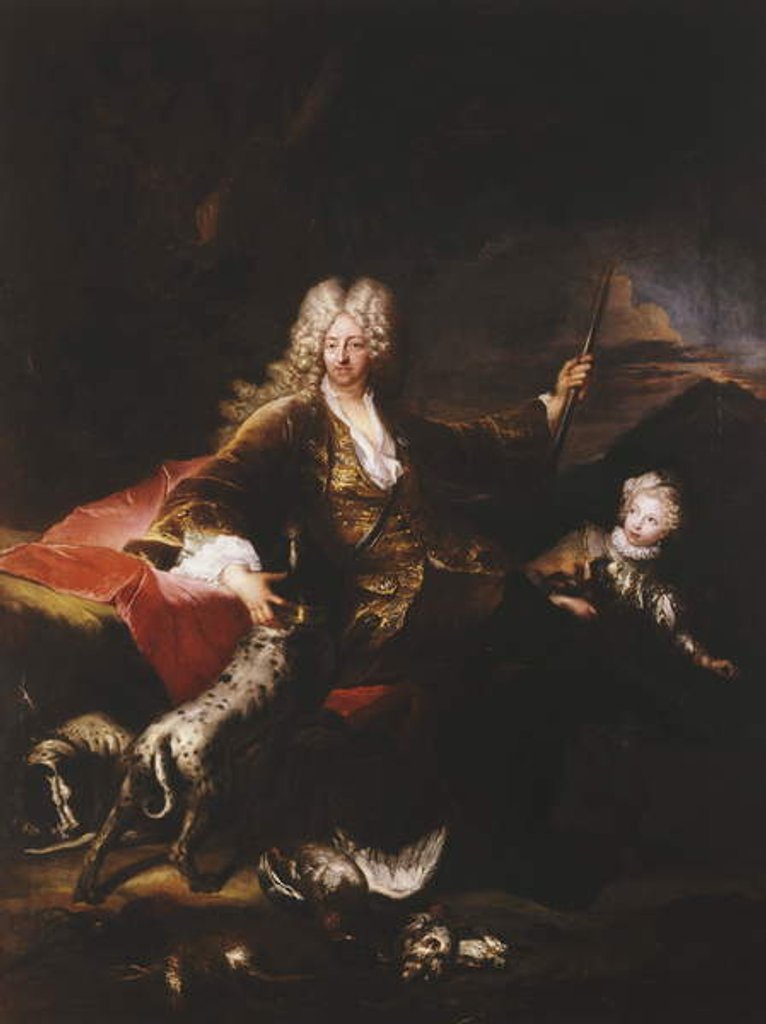 Detail of Portrait of the Marchese Paolo Corbelli, full-length, Seated on a Bank at the Edge of a Wood, 1709 by Antoine Pesne